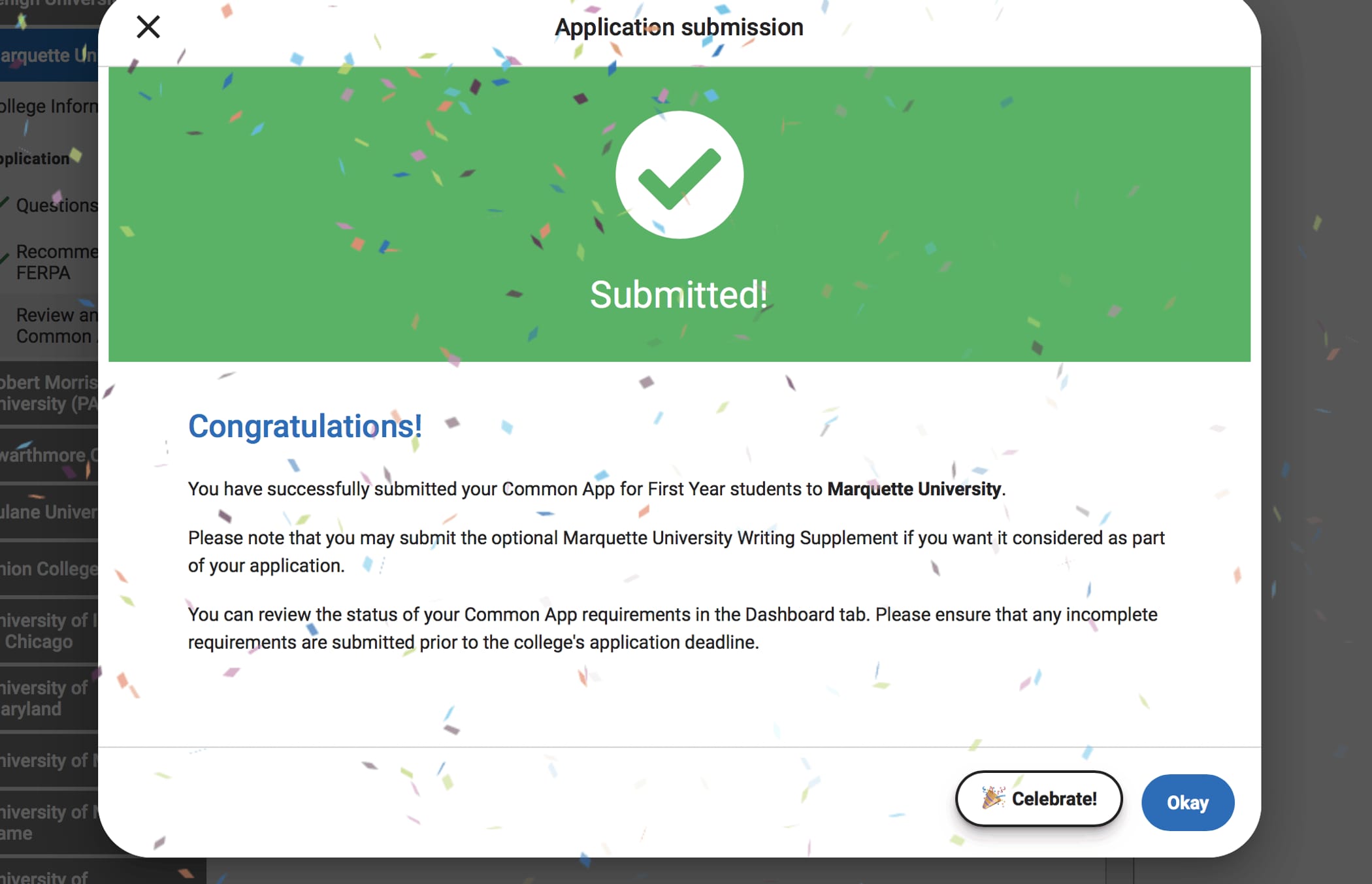 Common App screenshot