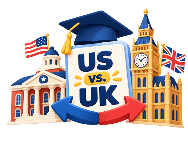EE. UU. vs. Reino Unido para estudiantes internacionales: costo, duración, derecho a trabajar y qué pasa después