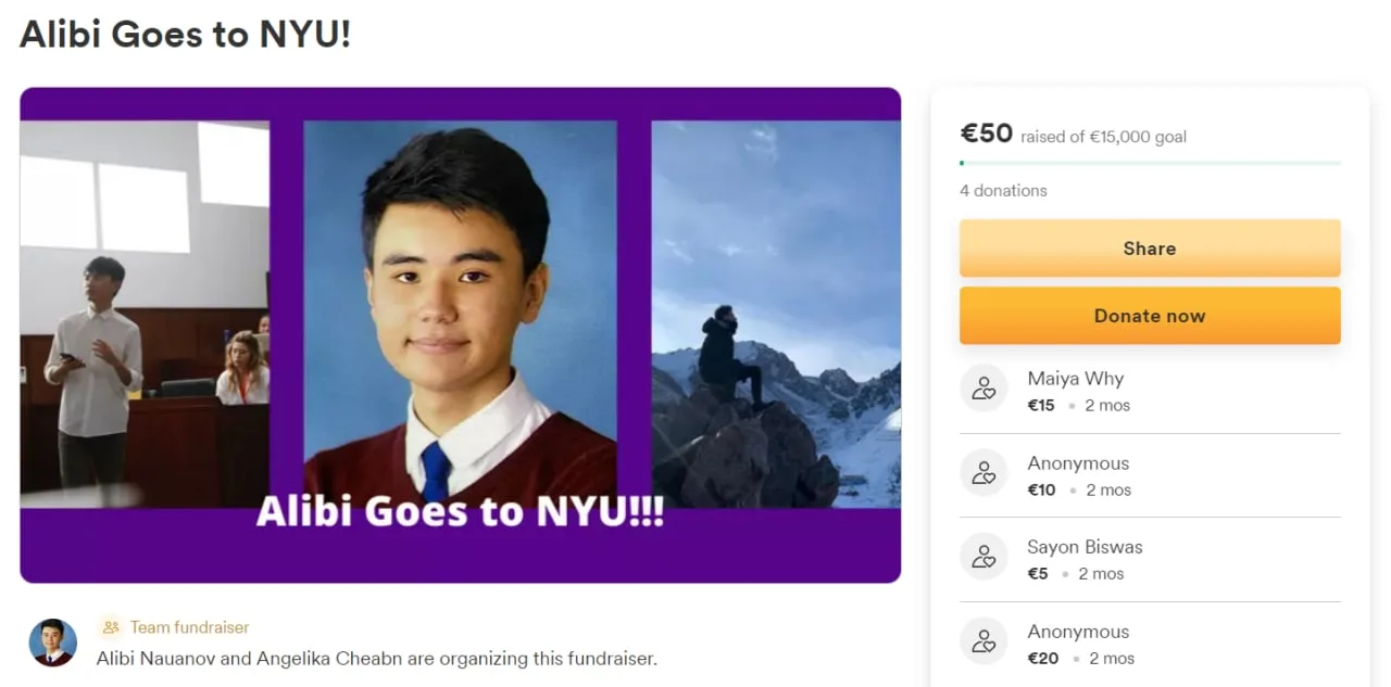[Мой пост на gofundme